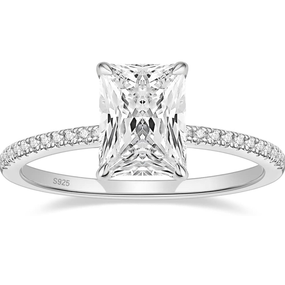 Eamti silver diamond ring size 5